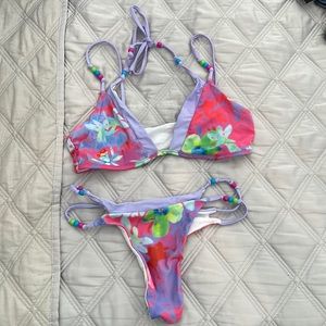 Flower power beaded bikini size Small